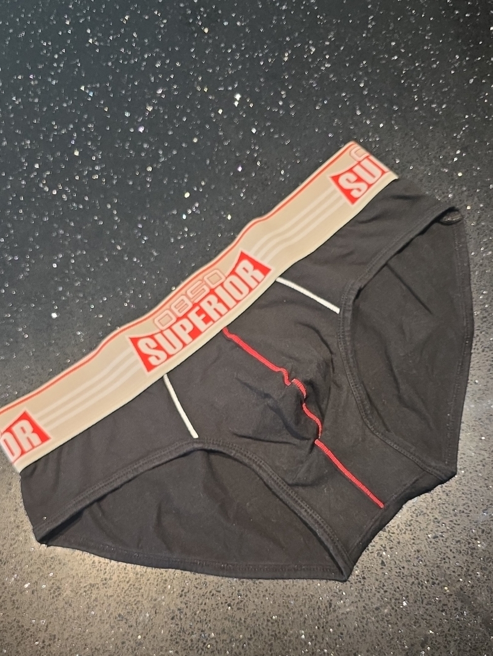 Men's Black Briefs with Contrasting Trim